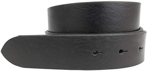 Wechselgürtel aus Vollrindleder ohne Schnalle 3,5 cm | Druckknopf-Gürtel für Damen Herren 35mm | Leder-Gürtel 3.5cm | Schwarz 105cm