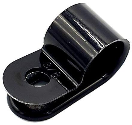 100 x 8mm Plastic Electrical Cable Pipe P-Clips Nylon Black Clamps
