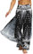 Nuofengkudu Damen Sommerhose Hippie Lange Hosen mit Schlitz Lockere Weites Bein Palazzo Bunt Flowy Yogahose Luftige Elegant Leicht Freizeit Sommer Strand Urlaub(Schwarz Pfau B,Größe M,Etikett S/M)