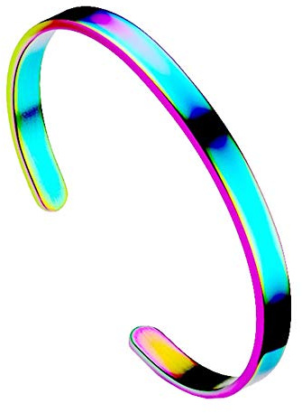 PAURO Herren Damen Edelstahl Öffnungs Einfach Armband für Unisex