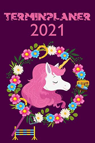 Terminplaner 2021: Day by Day - ein Kalender zum planen, organisieren und notieren - Lebensfreude-Kalender 2021 - Einhorn-HobbyHorse-Design