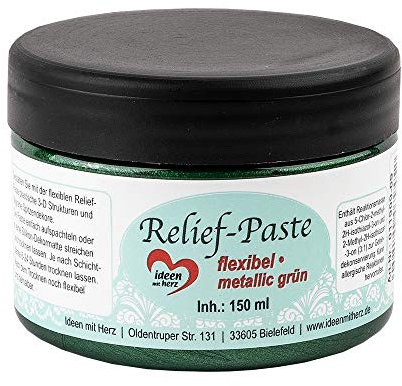Ideen mit Herz Relief-Paste | flexibel | 150ml (metallic grün)
