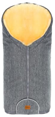 Fillikid Baby Fußsack Pamir & Windel Blaubär | Winterfußsack für Kinder | Lammfellfußsack für Babyschale, Kinderwagen, Buggy | Warmer Fußsack mit echten Lammfell | Fußsack ab Geburt