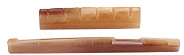 Alnicov Black Camel Bone Guitar Bridge Saddle and Nut for Folk Acoustic Guitar 2Pcs/Set
