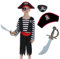 Sincere Party Costume de pirate pour enfants avec chapeau, épée, œil pour enfants unisexe 3-4 ans