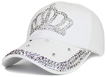Gudessly Verstellbare Damen Bling Strass bejeweled Baumwolle Denim Baseball Cap Hip Hop Hut - -