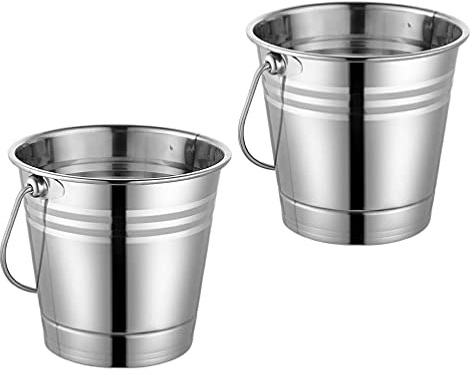 BESPORTBLE Metall Champagner Eimer 2Pcs EIS Eimer 2L Champagner Wein Flasche Kühler mit Griff Partei Wein Flasche Chiller Edelstahl Getr?nke Einfrieren Container EIS Eimer