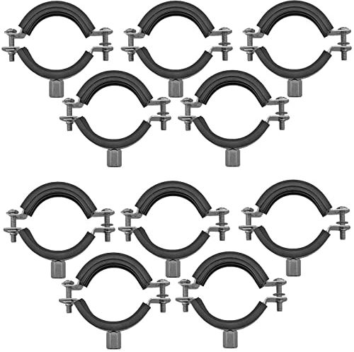 Qualitäts Edelstahl Rohrschellen | Set 10 Stück | 12 bis 207mm | Schallschutzeinlage Gummi VA V2A A2 | Wunschgröße und Menge einfach auswählen >>> 1/4 Zoll = 12-16mm Durchmesser