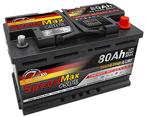 Starterbatterie Speed Max 80 Ah AGM 800A Start-Stop 12v