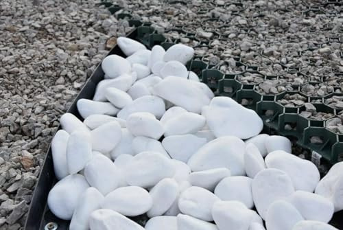 Decorative Stones Natural Marble Extra White PEBBLES 30-60mm Landscape Garden Home (20)