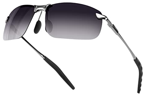 Bloomoak Fahrende Sonnenbrille, polarisierte Sonnenbrille, Farbverlauf Sonnenbrille zum Fahren/UV400 Augenschutz/ultraleicht, Graue Gläser mit Farbverlauf, 42 EU