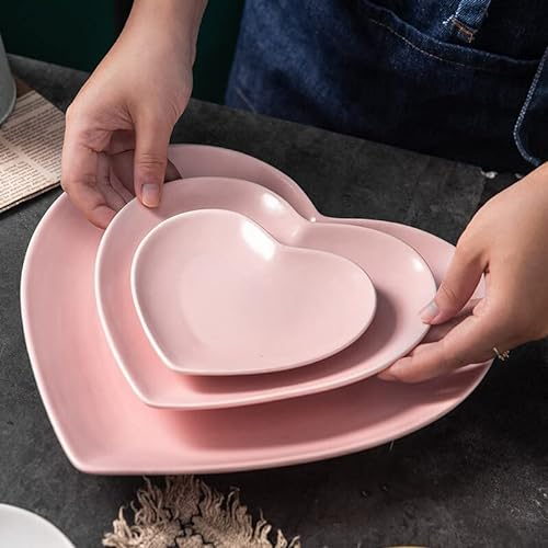 LvSenLin Piatto di Ceramica a Forma di Cuore Porcellana squisita Cibo Occidentale Piatto Grande Vassoio da tè Pasticceria Ciotole di Frutta Piatti da Cucina