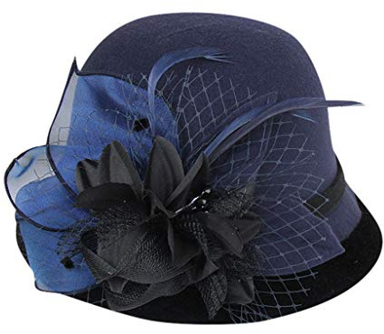 Chapeau cloche vintage années 1920 pour femme, chapeau Fedora en laine, chapeau d'église pour l'automne et l'hiver