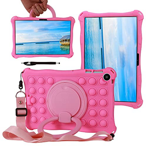 YHFZR Funda para Huawei MatePad SE 10,4 Pulgada, Soporte Giratorio Silicón Ligera Carcasa Antideslizante para los niños para Huawei MatePad SE 10,4 Pulgada, Rosa