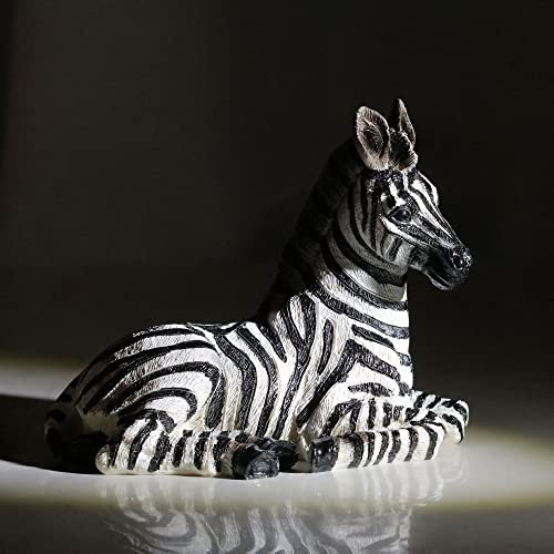 Wisifayardin Zebra-Tischskulptur – Zebra-Figur aus Kunstharz – schwarz, weiß – afrikanisches Safari-Zebra-Sammlerstück für Schlafzimmer, Wohnzimmer, Büro, Bücherregal, Kaminsims, Foyer, Kinderzimmer