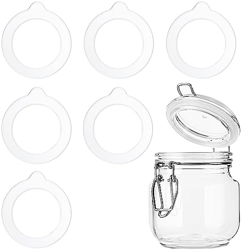 6 Stück Silikon-Ersatzdichtungen, auslaufsichere Gummidichtungen, wiederverwendbar, luftdichte Gummidichtung für Einmachglas-Deckel, normale Weithalsgläser(3.7 * 2.7inch)