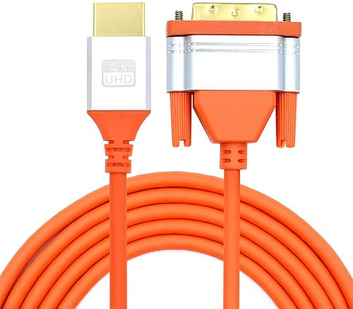 xiwai Ultra suave 4K HDMI a DVI High Flex HDTV Cable Hyper Super Flexible Cable de alta velocidad tipo A macho a 24+1 para computadora HDTV 1.5 pies