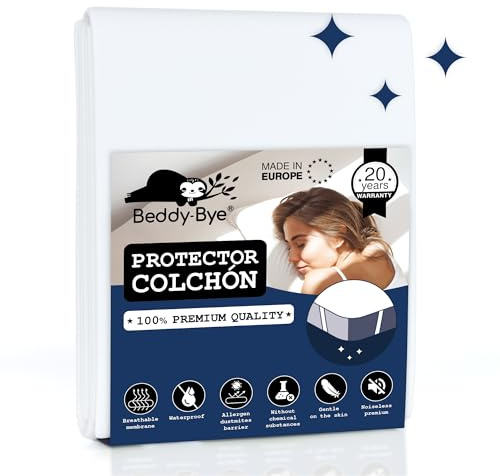 Beddy-Bye Matratzenschoner 180x200 Wasserdicht Oeko-Tex Zertifizierte Inkontinenzunterlage Waschbar wasserdichte Matratzenauflage 180x200 Nässeschutz Atmungsaktiv mit 4 Eckgummis