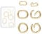 NICENEEDED 6 Pcs 18K Gold Plated Spring Clasp, Spring Oval Rings Snap Clip Hook, Brass Key Clasps Connector Metal Spring Gate Rings for Necklace Bracelets Jewelry Making