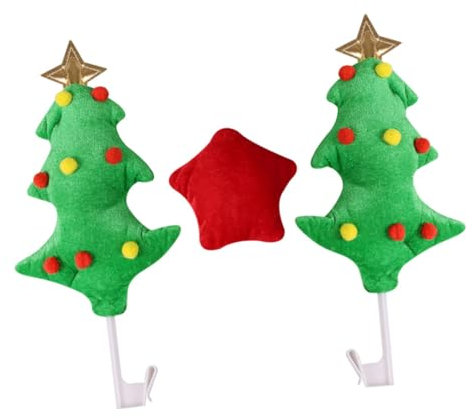Anneome Einzigartige Auto-weihnachtsdekoration 3-teiliges Auto-Baum- Und Stern-Set Plüsch-Weihnachts-Auto-Ornamente Installieren Für Familien