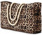 Becokan Borsa da Spiaggia Donna Impermeabile Leopardata Grande Capacità con Cerniera e Tasche Laterali