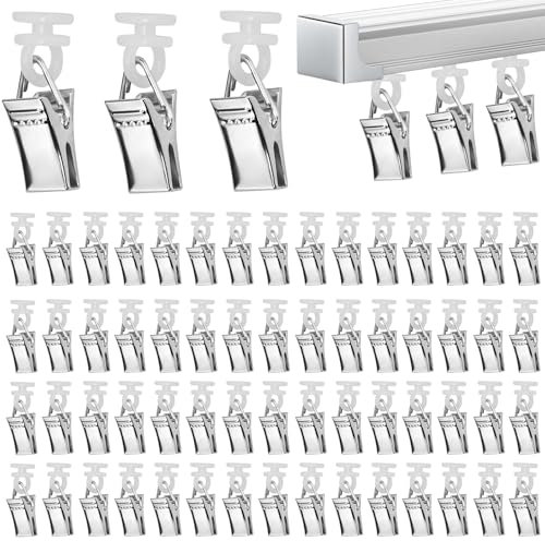 STCRERAG 60 Pz Clip per Tenda da Doccia in Metallo Clip per Tende con Gancio Mini Clip per Foto Clip per Tende Scorrevoli Clip per Tende Senza Bucare Clip per Casa Finestra Tende Clip Tende da Sole
