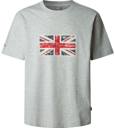 Pepe Jeans Union tee Camiseta, Gris (Gris Claro), L para Hombre