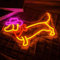 NOXET Dackel Neon Schild Cowboyhut Dackel Neonschilder für Wanddekoration dimmbares Hunde-Neonschild Welpe mit Cowboyhut, LED-Leuchtreklame für Tierhandlung Schlafzimmer Zuhause Party Spielzimmer