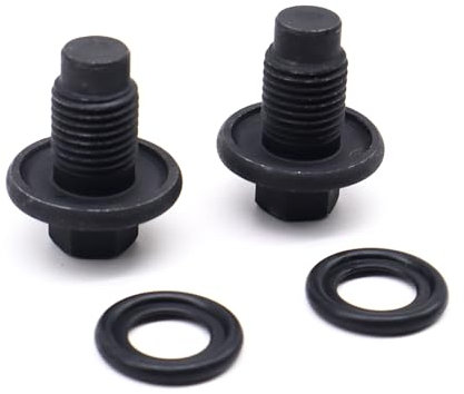 HISports Ölablassschraube mit Dichtring,48907 passend für Verschiedene Fahrzeug Ölstopps und Ölwechsel,2 Stück, schwarz