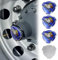 Griffin Super Aluminium-Aufkleber, passend für Scania LKW-Felgen, Radnabenkappen, Abzeichen, Emblem, Aufkleber, Außendekoration, Zubehör, 4 Stück (blau)
