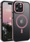 GUAGUA Cover Magnetico per iPhone 15 Pro Max, Custodia iPhone 15 Pro Max Compatibile con MagSafe, Opoco Protettivo Case per Signore Sottile Anti-Graffio Glassato Traslucido Antiurto 6,7 Pollici, Rosa