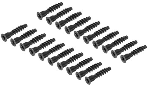 sourcing map 20 Stück M7 x 40 mm Innensechskant-Senkkopf-Blechschrauben aus Karbonstahl, Möbel-Konfirmatschraube, schwarz