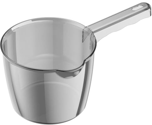 Tasse pour salle de bain, pichet de bain, tasse de bain transparente, tasse de bain avec long manche robuste, louche à eau, cuisine, tasse de bain pour bain, cuisine, fruits, salle de bain, 24 x 14 x