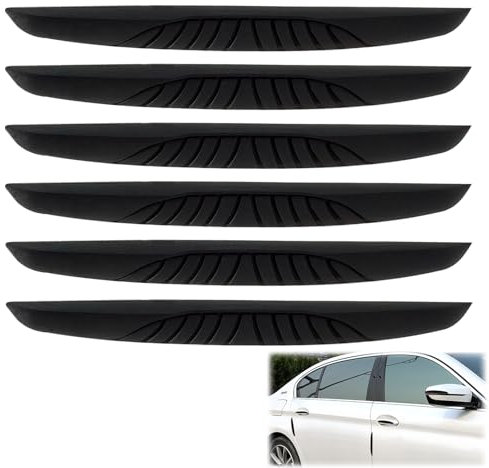 Greacesrio 6 Pièces Protection Portière Voiture, Noir, Caoutchouc, Caoutchouc, Porte