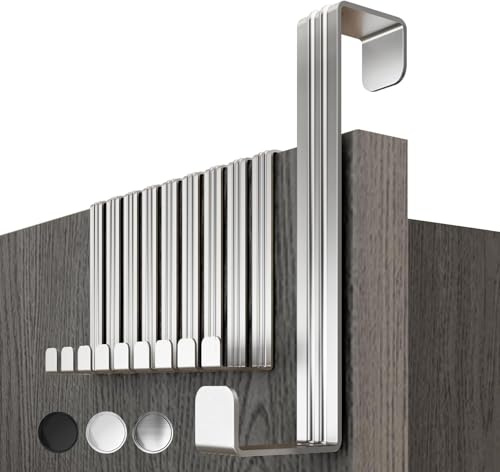 Menz Türhaken, 10er SET - Edelstahl Türhaken zum Einhängen, universelle Türgarderobe zum Einhängen - Robuste Kleiderhaken Tür, Türhakenleiste zum Einhängen