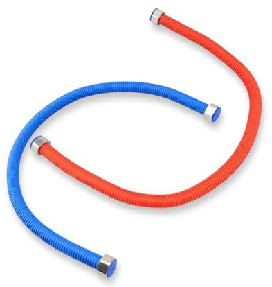 Rtauhife Raccord Flexible pour Chauffe-Eau Ondulé en Acier Inoxydable, Tuyau de Chauffe-Eau de Couleur Chaude et Froide, 1/2 Pouce FIP