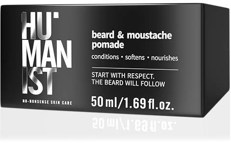 Humanist - Defining Beard & Mustache Pomade – Pflegt – Macht weich – Nährt – Natürliche Inhaltsstoffe – Vegan – 50 ml