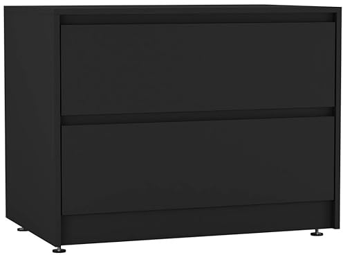 URBNLIVING 2 Drawer Chest Cabinet with Adjustable Feet, Modern Engineered Wood Dresser Unit with Smooth Glide Drawers, Compact Sideboard for Bedroom, Living Room, or Hallway Storage