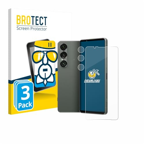 BROTECT Schutzglas für Sony Xperia 1 VII | (Display+Kamera) 3 Stück Transparenter Displayschutz Made in Germany Schutzfolie Panzer Folie Glas 9H Einfache Montage Clear