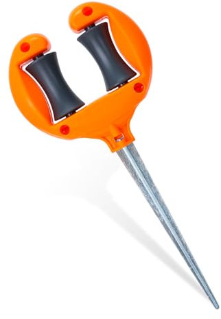 Garden Hose Guide Positioning Catheter Stakes, Garden Watering Outdoor Flower and Tree Hose Anti Kinking With Spike And Roller Metal Stakes (Orange 1Pcs)