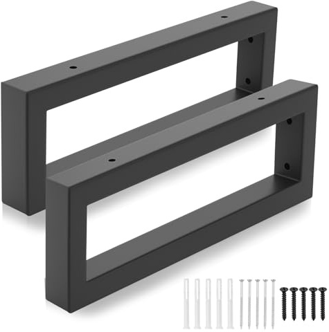 2 Stk Tischbeine Metall Schwarz, Tischfüße Möbelfüße Metall, Couchtisch Füße Möbelbeine, Tischkufen Couchtisch Gestell, Tischgestell für Schrankfüße Sofa Sideboard Bank Füße(L30 cm x B10 cm x H3 cm)