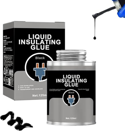 Cinta Aislante Líquida,125ml Gel Aislante Electrico,Revestimiento de Goma Aislante Líquido,Impermeable,Secado de Rápido,Apto para Conexiones Eléctricas,Placas de Circuitos y Cables de Tierra,Negro