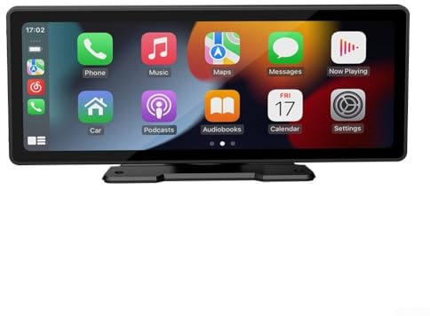 Pantalla multimedia estéreo para coche de 10.26 pulgadas con inalámbrico para CarPlay y Auto, reproductor montado en el tablero de instrumentos HD IPS de 1600 x 600 con USB, TF, marcha atrás