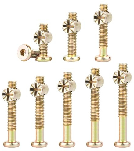 45 Pack M6 Furniture Bolts Nut Set 40, 50, 60, 70, 80, 90, 100, 110, 120 mm Furniture Screws Barrel Hex Socket Bed Bolts Half Thread