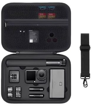 Osmo Action 6 Case, Waterproof Hard Carrying Case for DJI Osmo Action 6 Camera Accessories, Travel Portable PU Storage Bag Protective Carry Bag with Shoulder Strap (Black)