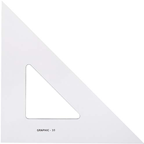 Alvin S1450-10 Akademisches Dreieck, 45 Grad, 90 Grad, 25,4 cm, transparent