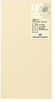 1 x Midori Traveler's Notebook (Refill 017) Monatskalender.