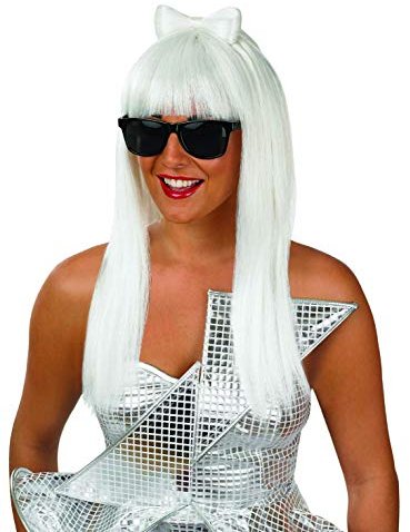 Fun Shack Perücke Damen Popstar Bob, Ideal für Fasching und Karneval, Hochwertige Weiße Perücke, Einheitsgröße