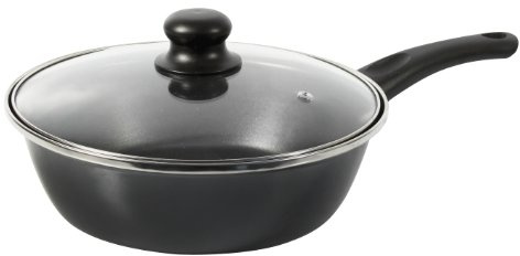 Crealys Tempo 510090 Sauté-Pfanne, 24 cm, pulverbeschichteter Titanstahl, mit Bakelite-Griff, glänzend