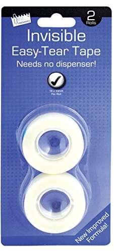 Just Stationery 18 mmx33 m unsichtbar einfaches Abreißen Klebeband (Rolle von 2)